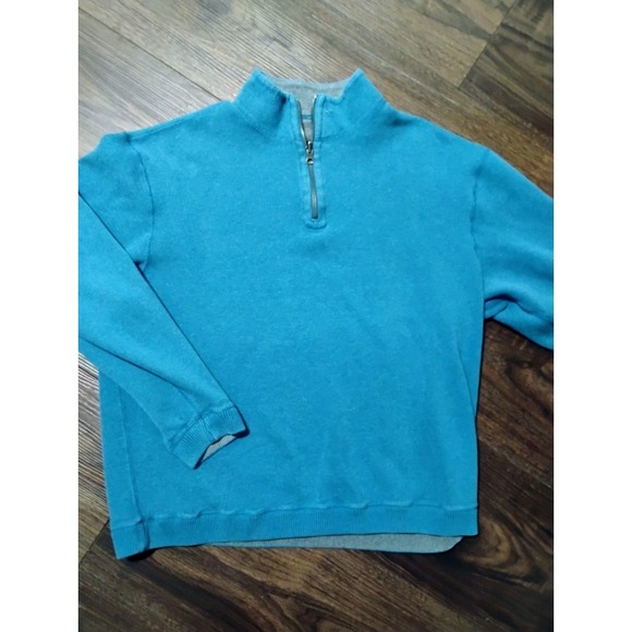 Cremieux Pullover Sweatshirt Mens Large turquoise  Long Sleeve 1/4 Zip Golf - Picture 1 of 5